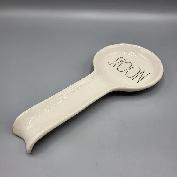 Rae Dunn Spoon Rest Artisan Collection Magenta Ceramic Ivory Kitchen Decor 10" - Picture 8 of 11